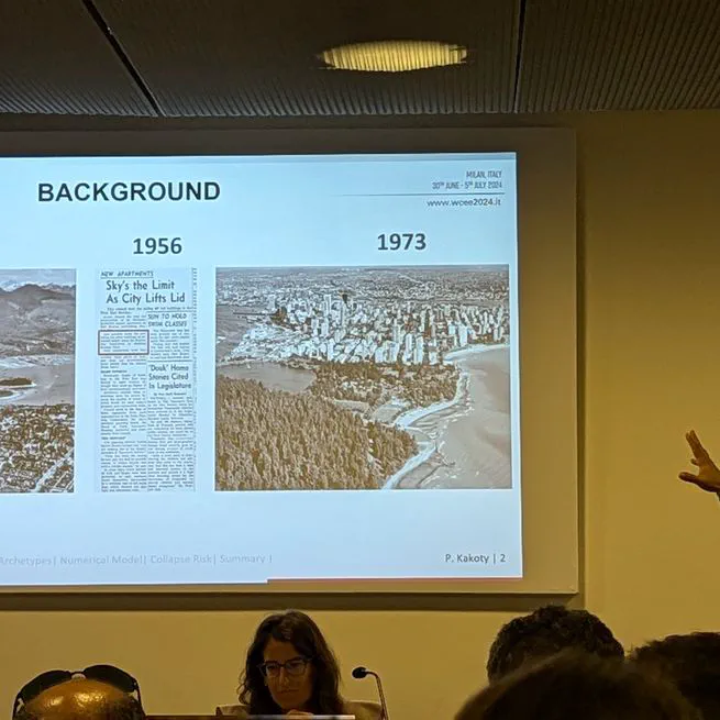 Preetish Kakoty co-organized a technical session and presented at the 18th World Conference on Earthquake Engineering in Milan, Italy